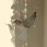 NNEDSZ (Style A)2 PCS Hummingbird Metal Suncatcher with Crystal Accents - for Window or Wall Indoor Hanging Ornament