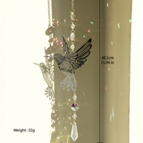 NNEDSZ (Style A)2 PCS Hummingbird Metal Suncatcher with Crystal Accents - for Window or Wall Indoor Hanging Ornament