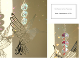 NNEDSZ (Style B)2 PCS Hummingbird Metal Suncatcher with Crystal Accents - for Window or Wall Indoor Hanging Ornament