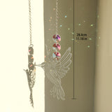 NNEDSZ (Style B)2 PCS Hummingbird Metal Suncatcher with Crystal Accents - for Window or Wall Indoor Hanging Ornament
