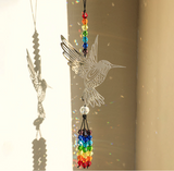 NNEDSZ (Style C)2 PCS Hummingbird Metal Suncatcher with Crystal Accents - for Window or Wall Indoor Hanging Ornament