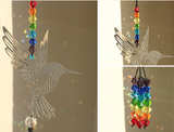 NNEDSZ (Style C)2 PCS Hummingbird Metal Suncatcher with Crystal Accents - for Window or Wall Indoor Hanging Ornament