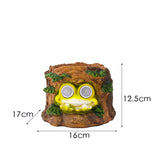 NNEDSZ Frog Solar Light Planter - Resin Succulent Pot with Glowing Eyes (Stump frog)