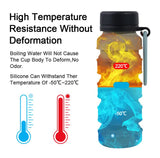 Brown Collapsible Silicone Water Bottle - 510ml Portable Food-Grade Travel & Sports Drink Flask