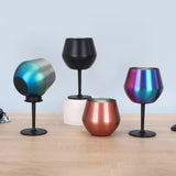 2 Pcs White Detachable Stainless Steel Wine Glass - 14oz (420ml) Portable Stemmed Goblet for Outdoors & Travel