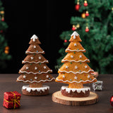 NNEDSZ Brown Charming Gingerbread Christmas Tree Figurine - Festive Resin Holiday Table Decor Ornament