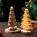 NNEDSZ Yellow Charming Gingerbread Christmas Tree Figurine - Festive Resin Holiday Table Decor Ornament