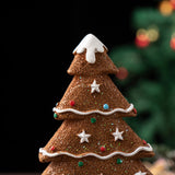 NNEDSZ Yellow Charming Gingerbread Christmas Tree Figurine - Festive Resin Holiday Table Decor Ornament