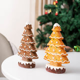 NNEDSZ Yellow Charming Gingerbread Christmas Tree Figurine - Festive Resin Holiday Table Decor Ornament