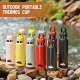 Red 480ml Insulated Stainless Steel Water Bottle - Leakproof One-Click Lid Thermal Flask for Hot & Cold Drinks