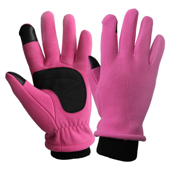 NNEDSZ XL Pink Warm Windproof Touchscreen Gloves - Anti-Slip Grip for Winter Cycling & Outdoor Sports