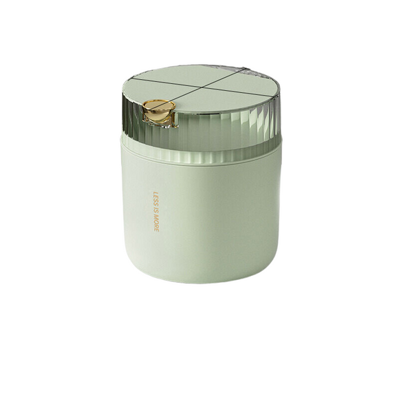 NNEDSZ Light cedar green desktop trash can (standard with one roll of garbage bag) 14cm * 15cm (including button) * 16cm