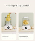 White Travel-Friendly Mini Washing Machine - USB Powered, Automatic, for Small Loads