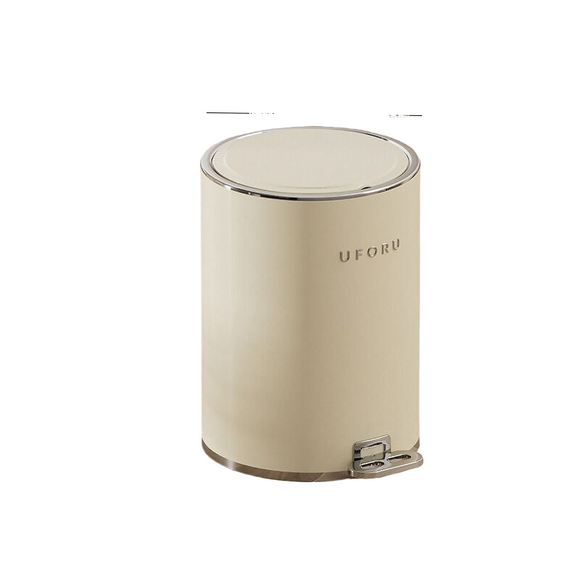 NNEDSZ Milk white (silver plated) circular trash can 15L 23.8cm * 33.5cm