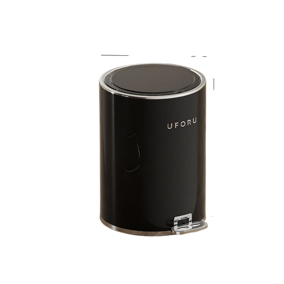 NNEDSZ Black (silver plated) circular trash can 15L 23.8cm * 33.5cm