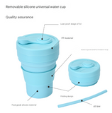 2 Pcs White and Pink 350ml Collapsible Silicone Travel Cup - Portable, Leak-Proof & Food-Grade Drinking Mug with Lid, Insulating Sleeve & Straw