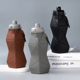 Pink and Black Cup Lid Ultimate Foldable Silicone Water Bottle - Lightweight Leakproof Travel & Sports Hydration - 700ml