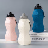 Brown and Grey Cup Lid Ultimate Foldable Silicone Water Bottle - Lightweight Leakproof Travel & Sports Hydration - 700ml