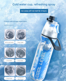 Red 500ML Insulated Sports Water Bottle with Cooling Mist - Triple-Layer Design Keeps Drinks Cold for Hours - Portable PE Misting Bottle