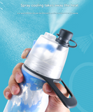 Blue 500ML Insulated Sports Water Bottle with Cooling Mist - Triple-Layer Design Keeps Drinks Cold for Hours - Portable PE Misting Bottle
