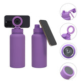 Orange Premium 35oz Stainless Steel Insulated Sports Bottle with Magnetic Phone Holder Lid