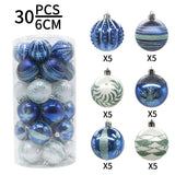 NNEDSZ Blue 30-Piece 6cm Electroplated Christmas Baubles - Hand-Painted Tree Ornaments