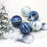 NNEDSZ Blue 30-Piece 6cm Electroplated Christmas Baubles - Hand-Painted Tree Ornaments
