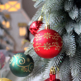 NNEDSZ Senior Citizen 72-Piece Christmas Bauble Set - Hand-Painted House and Round Ornaments