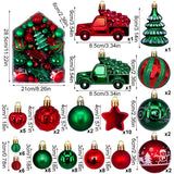 NNEDSZ Automobile Model 72-Piece Christmas Bauble Set - Hand-Painted House and Round Ornaments