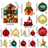 NNEDSZ Bear 72-Piece Christmas Bauble Set - Hand-Painted House and Round Ornaments