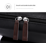 NNEDSZ Dark Brown Large-Capacity PU Leather Backpack - Stylish Business & Travel Companion