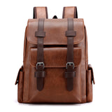 NNEDSZ Light Brown Large-Capacity PU Leather Backpack - Stylish Business & Travel Companion