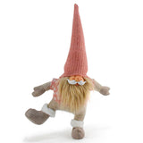 NNEDSZ Pink Hat One-Legged Standing Christmas Gnome - Santa & Rudolph Plush Faceless Dwarf Figurine