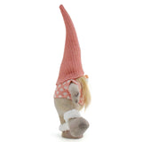 NNEDSZ Pink Hat One-Legged Standing Christmas Gnome - Santa & Rudolph Plush Faceless Dwarf Figurine