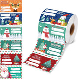 NNEDSZ Set of 4 Christmas Gift Tag Sticker Rolls - 2000 Self-Adhesive Labels for Presents