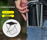 Small Blue Ultralight Portable Folding Camping Stool - Compact Aluminum Chair for Hiking, Fishing & Outdoor Events