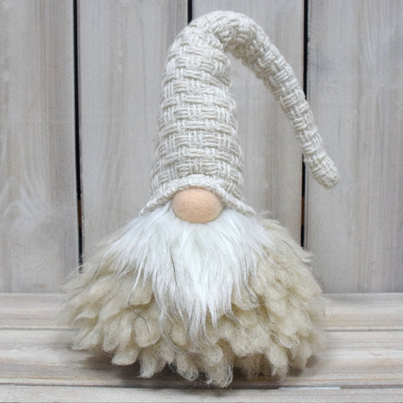NNEDSZ Off White Charming Handcrafted Christmas Gnome - Nordic Tomte Plush Figurine for Holiday Decor(11*11*36cm)