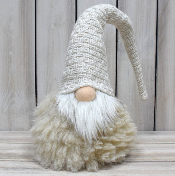 NNEDSZ Off White Charming Handcrafted Christmas Gnome - Nordic Tomte Plush Figurine for Holiday Decor(14*14*48cm)