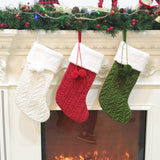 NNEDSZ White Large Cable Knit Christmas Stocking - Classic 43cm Holiday Decor for Fireplace Hanging