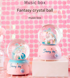 NNEDSZ Enchanting Unicorn Snow Globe Music Box - Magical Starry Sky Musical Gift for Girls