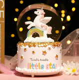 NNEDSZ Enchanting Unicorn Snow Globe Music Box - Magical Starry Sky Musical Gift for Girls