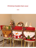 NNEDSZ Festive Christmas Dining Chair Covers | Santa, Snowman & Reindeer Character Slipcovers