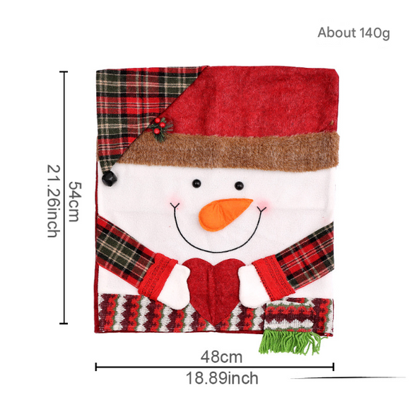 NNEDSZ Festive Christmas Dining Chair Covers | Santa, Snowman & Reindeer Character Slipcovers