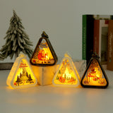 NNEDSZ White Christmas tree Charming Christmas Scene Mini Lanterns (Set of 3) - Battery Operated LED Lights for a Cozy Holiday Glow