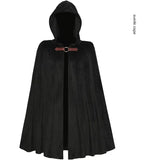 NNEDSZ Black Shadow Wanderer Hooded Cape - Premium Velvet Robe for Jedi, Wizard & Medieval Cosplay