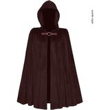 NNEDSZ Brown Shadow Wanderer Hooded Cape - Premium Velvet Robe for Jedi, Wizard & Medieval Cosplay