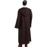 NNEDSZ Brown Shadow Wanderer Hooded Cape - Premium Velvet Robe for Jedi, Wizard & Medieval Cosplay