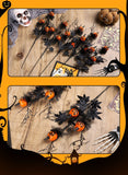 NNEDSZ Halloween Black Twig & Pumpkin Stems (2-Pack) - Artificial Floral Picks for Spooky Arrangements