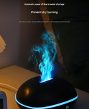Black Mini USB Aromatherapy Diffuser with Flame Projection - Portable Humidifier for Home and Car Use