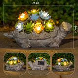 NNEDSZ Big turtle Charming Solar-Powered Animal Garden Statue - Waterproof Resin Figurine with Glowing LED Accents